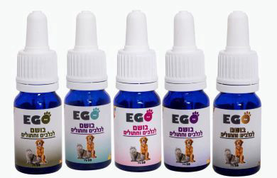 ego pet בושם שמן לכלבים וחתולים במגוון ריחות כל בקבוקון מכיל 10 מ