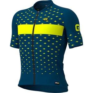 חולצה קצרה STARS JERSEY כחול-צהוב אלסטית טכנית אולטרא לייט מתקדמת ומנדפת מאוד