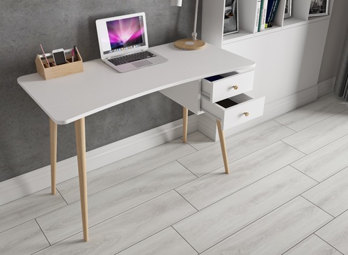 שולחן סטודנט מדליק בגוון לבן עם 2 מגירות דגם עופר לבן רוחב 120 ס