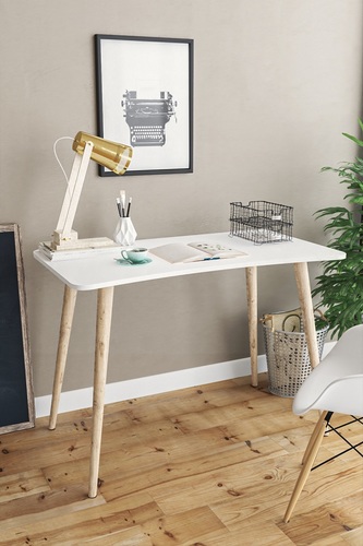 שולחן סטודנט מדליק בגוון לבן דגם אופיר לבן