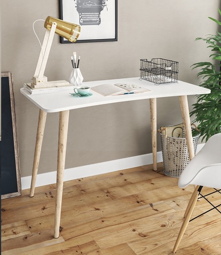 שולחן סטודנט מדליק בגוון לבן דגם אופיר לבן