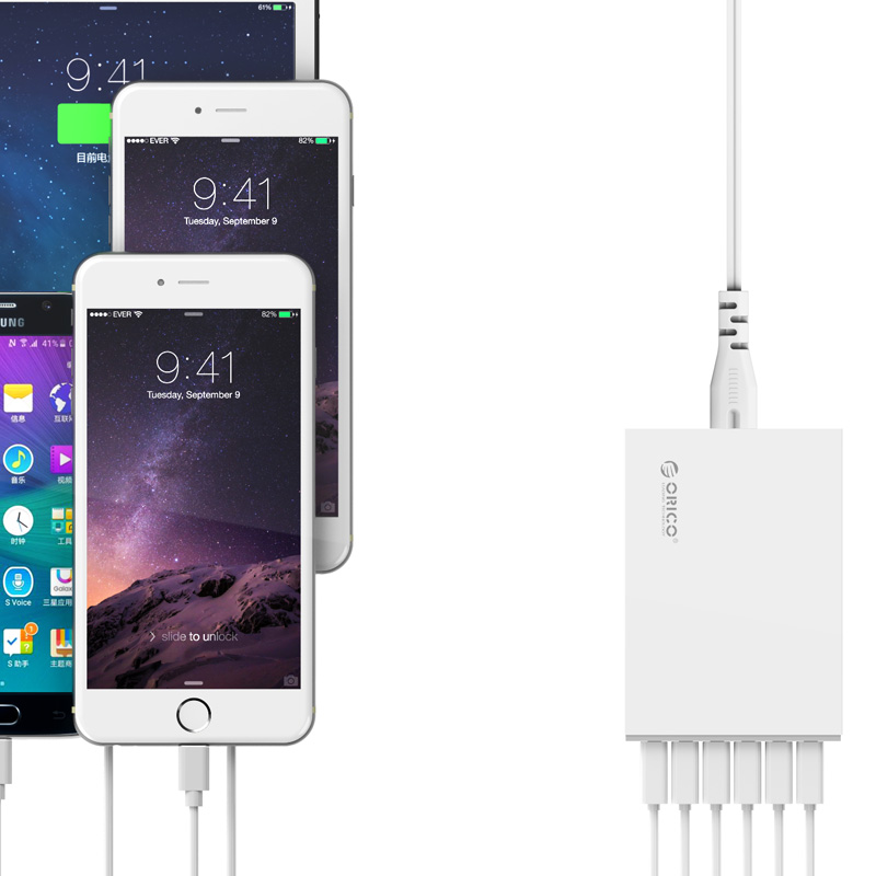 ORICO 6 יציאת USB שולחני מטען סוג-C QC2.0 מהיר מטען 5V2.4A 9V2A 12V1.5A נייד טלפון מטען עבור סמסונג xiaomi Huawei