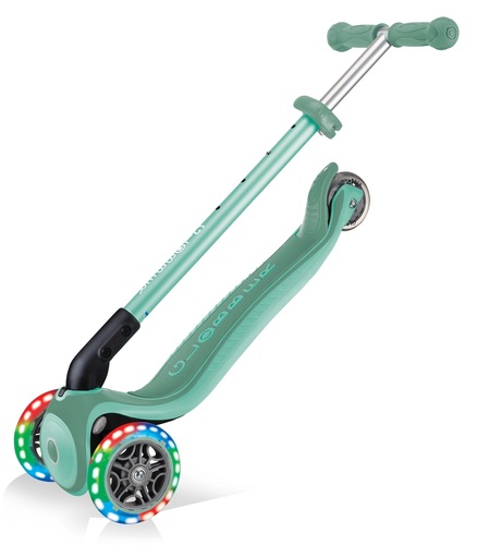 קורקינט מתקפל לילדים פרימו פלוס לייטס עם אורות בגלגלים וידית 4 גבהים - מנטה