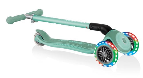 קורקינט מתקפל לילדים פרימו פלוס לייטס עם אורות בגלגלים וידית 4 גבהים - מנטה