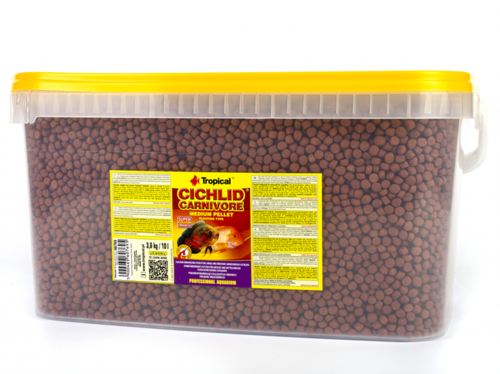 מזון ציקליד קרניבור מדיום פלטס 10 ליטר tropical cichlid carnivore medium pellet