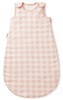 שק שינה לתינוק 100% כותנה ללא שרוולים, גילאי 0-6 חודשים - משבצות ורוד