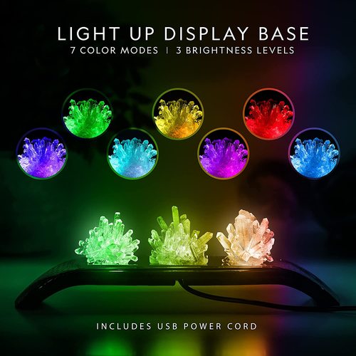 ערכת מדע לילדים: גידול קריסטלים עם בסיס LED מאיר