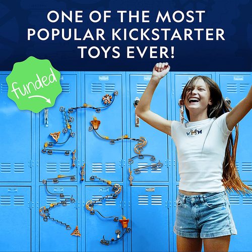 ערכת משחק לילדים: מרוץ גולות במדרון מגנטי 100 חלקים