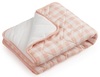 שמיכת תינוק קווילט רב עונתית עם מילוי 100% כותנה 105x85 ס"מ - משבצות ורוד