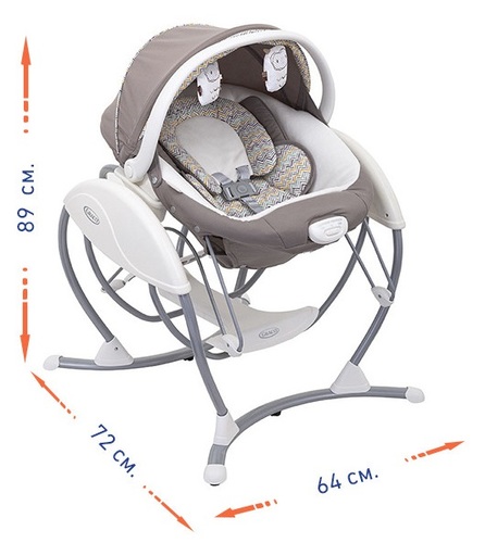 נדנדת גליידר חשמלית לתינוק משולבת טרמפולינה Glider Elite עם 6 מהירויות - Scatter Geo