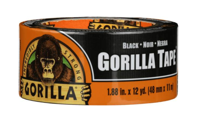 סרט הדבקה/חבלה לתיקון, קיבוע והגנה GORILLA שחור 48 מ"מ, 11 מ