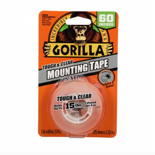סרט הדבקה דו צדדי שקוף GORILLA עד 6.8 ק"ג, 152 ס"מ