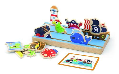 לוח לימוד מרחב ומרחק מעץ איכותי דגם 50183 כולל דמויות שונות ומגוונות 
