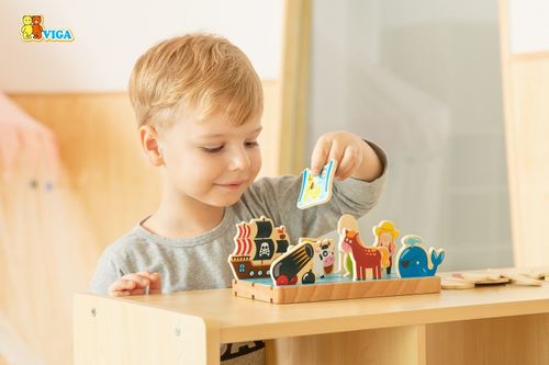 לוח לימוד מרחב ומרחק מעץ איכותי דגם 50183 כולל דמויות שונות ומגוונות 