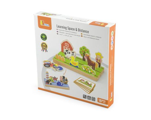 לוח לימוד מרחב ומרחק מעץ איכותי דגם 50183 כולל דמויות שונות ומגוונות 
