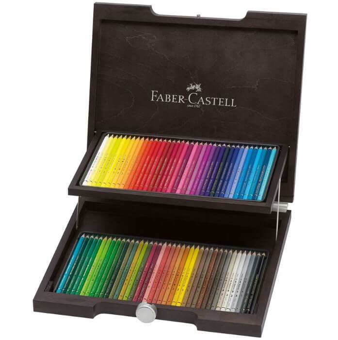 סט של 72 עפרונות צבעוניים Polychromos (קופסת עץ)