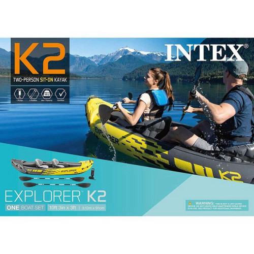 קיאק מתנפח ל-2 אנשים EXPLORER k2 מבית INTEX 68307 ✮ חדש 2026