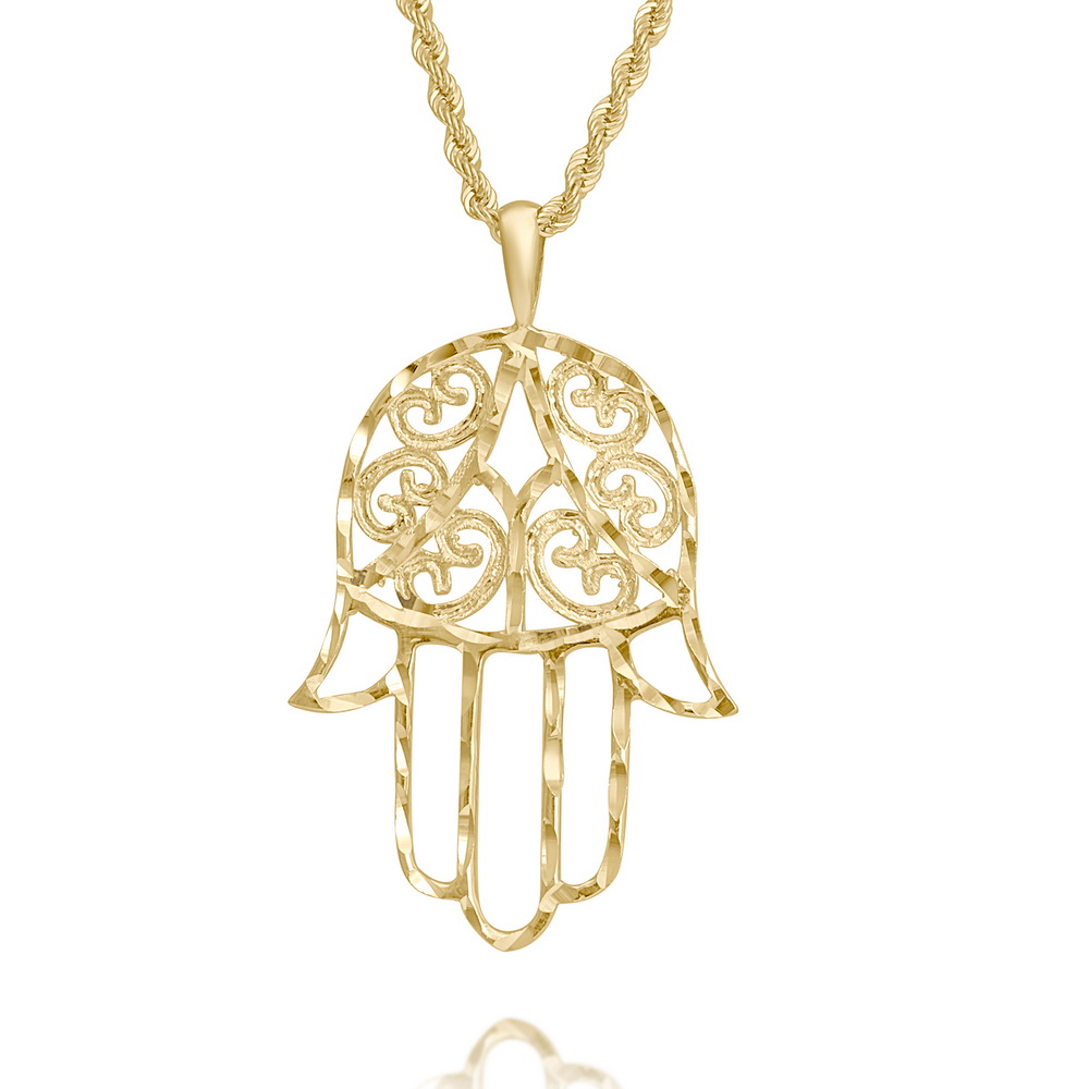 תליון חמסה מעוצב מזהב 14K