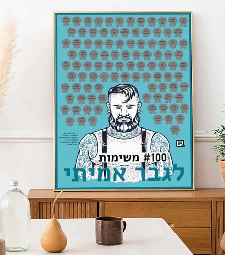 פוסטר גירוד 100 משימות לגבר אמיתי