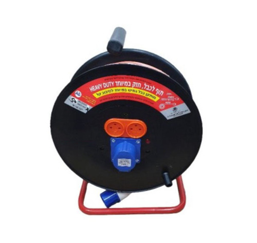 תוף כבל מאריך 40 מטר עם 2 שקעים ללא מפסק