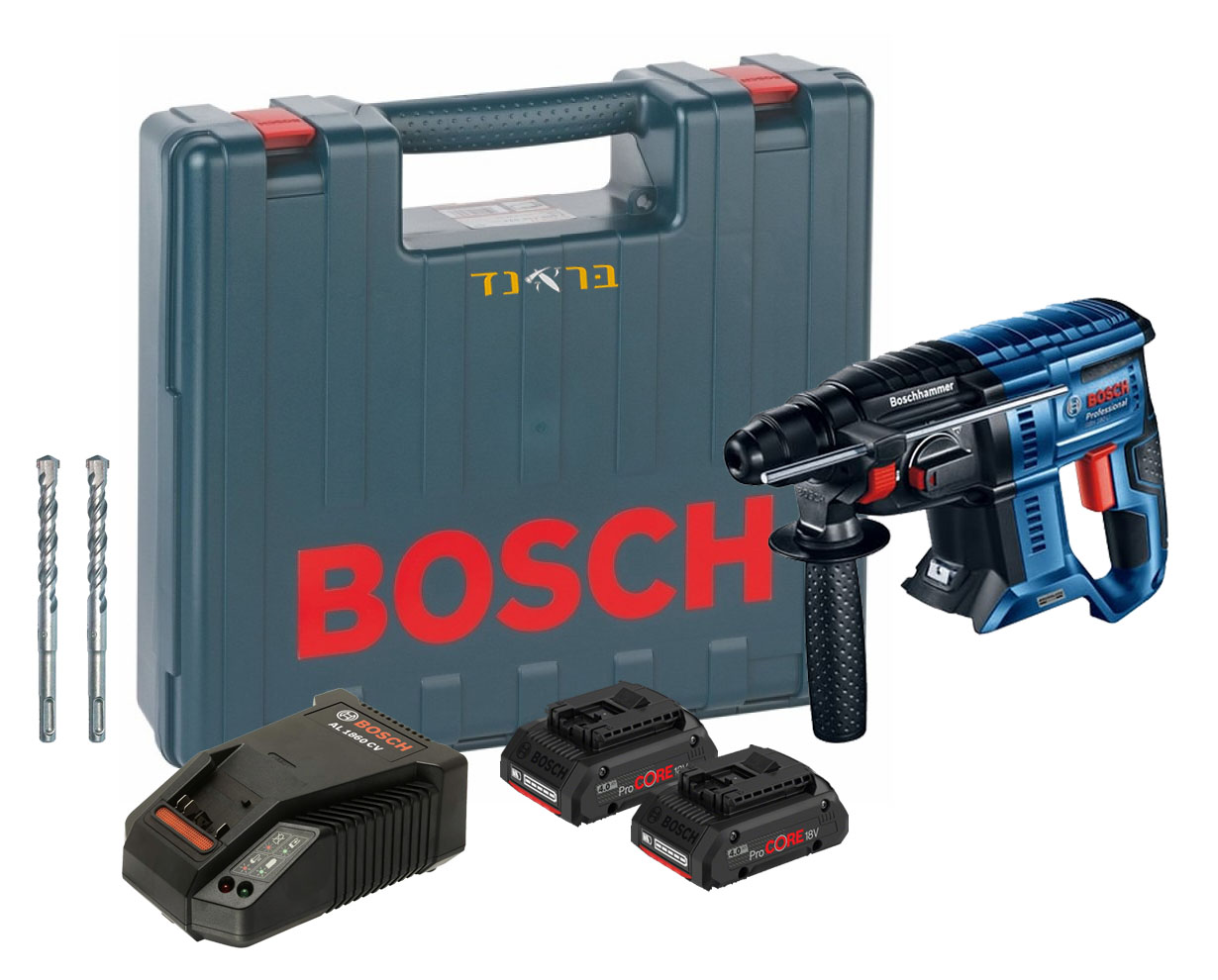 פטישון נטען 18V + שתי סוללות 4.0AH