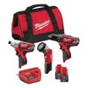 סט מברגה, אימפקט ופנס Milwaukee 12V