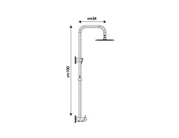 מוט מקלחת משולב דגם פנדה זהב מט AB1606CB