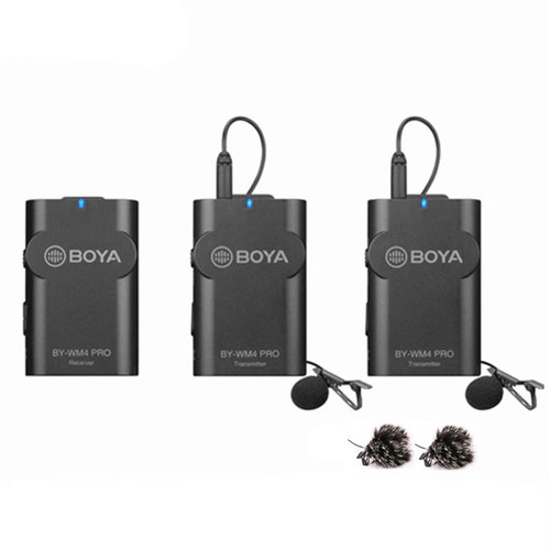 מערכת 2 מיקרופונים אלחוטיים Boya BY-WM4 PRO-K2