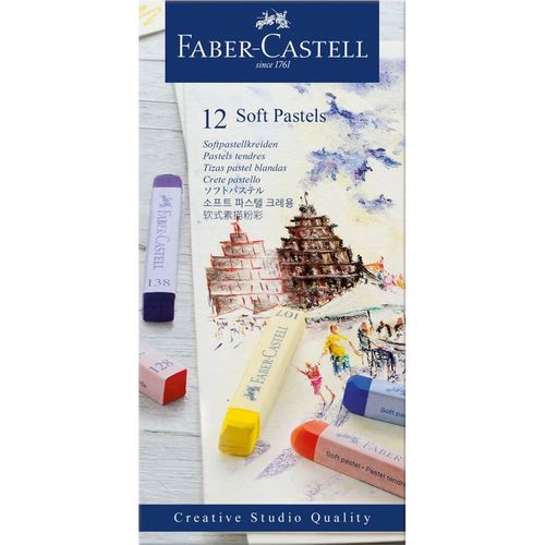 סט של 12 גירי פסטל יבש Faber Castell Soft Pastels