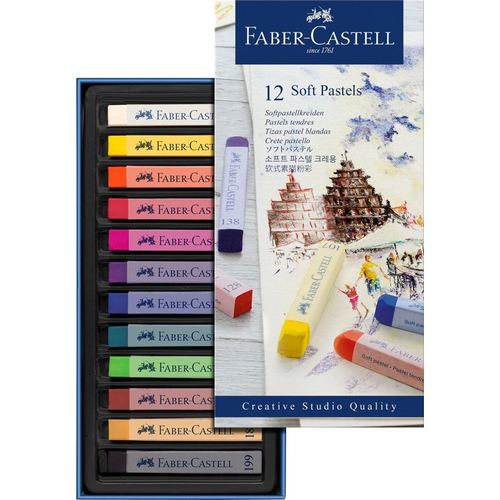 סט של 12 גירי פסטל יבש Faber Castell Soft Pastels
