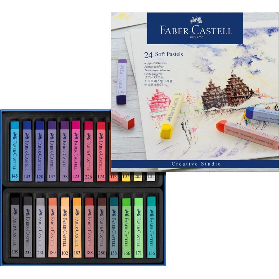 סט של 24 גירי פסטל יבש Faber Castell Soft Pastels