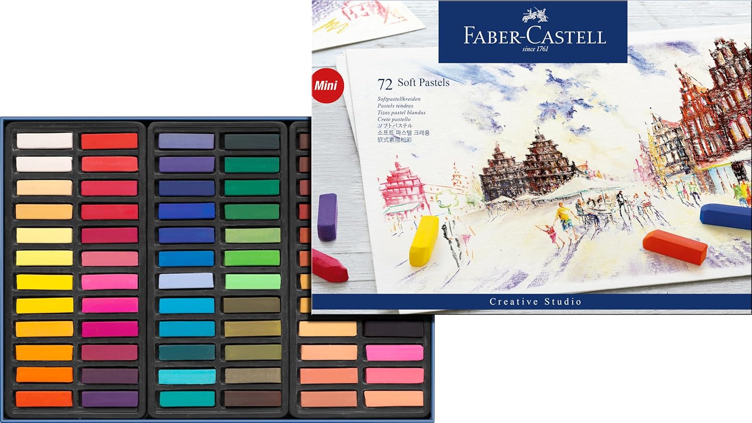 סט של 72 גירי פסטל יבש, סדרת MINI מבית  Faber Castell Soft Pastels