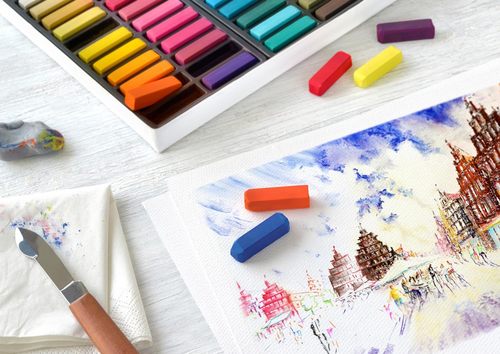 סט של 72 גירי פסטל יבש, סדרת MINI מבית  Faber Castell Soft Pastels