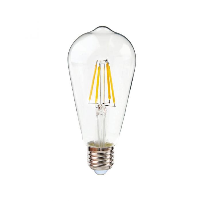 פילמנט לדימור 8W ST64 שקוף-אור צהוב SE-FDST64C/8WW