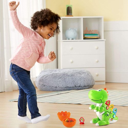 דינוזאור התאמה וערבוב רגשות ומנגינות, דובר עברית, רוקד ושר - ירוק