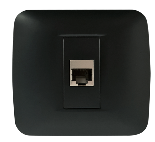 שקע למחשב RJ-45 CLICK לקופסא עגולה (55) בצבע שחור