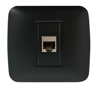 שקע למחשב RJ-45 CLICK לקופסא עגולה (55) בצבע שחור
