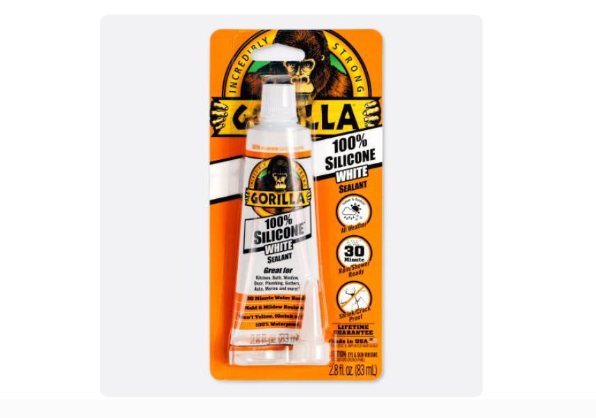 סיליקון לבן לאיטום 83 מ"ל Gorilla Silicone 100%