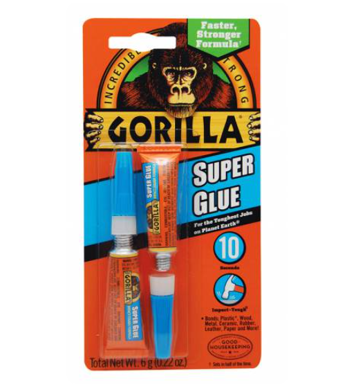 דבק סופר גלו  מחוזק 6 גרם (זוג) Gorilla Glue