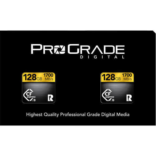  זוג כרטיסי זיכרון ProGrade 128GB CFexpress TYPE B  Gold  