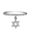 טבעת מגן דוד יהלומים מזהב 14K
