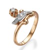 טבעת פרח יהלומים 0.17ct מזהב 14K