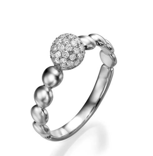 טבעת יהלומים מעוצבת 0.39ct מזהב 14K