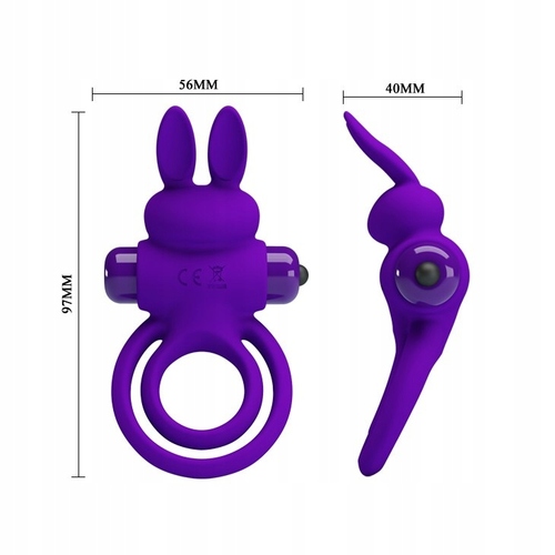 טבעת רטט כפולה מסיליקון איכותית 10 מצבי רטט - Vibrating Ring Vibrant Penis Ring III