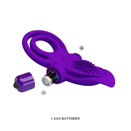 טבעת רטט כפולה מסיליקון איכותית 10 מצבי רטט - Vibrating Ring Vibrant Penis Ring II