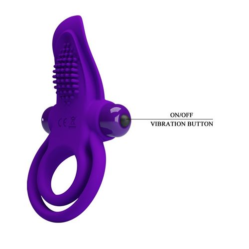 טבעת רטט כפולה מסיליקון איכותית 10 מצבי רטט - Vibrating Ring Vibrant Penis Ring II