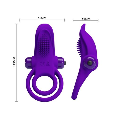 טבעת רטט כפולה מסיליקון איכותית 10 מצבי רטט - Vibrating Ring Vibrant Penis Ring II