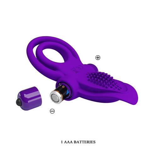 טבעת רטט כפולה מסיליקון איכותית 10 מצבי רטט - Vibrating Ring Vibrant Penis Ring II