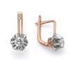 עגילי פרח יהלומים 0.30ct מזהב 14K