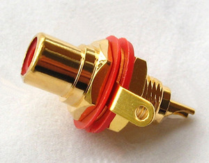 NYS367-2 מחבר RCA נקבה לפנל מוזהב  REAN BY NEUTRIK